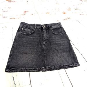 BDG black denim mini skirt